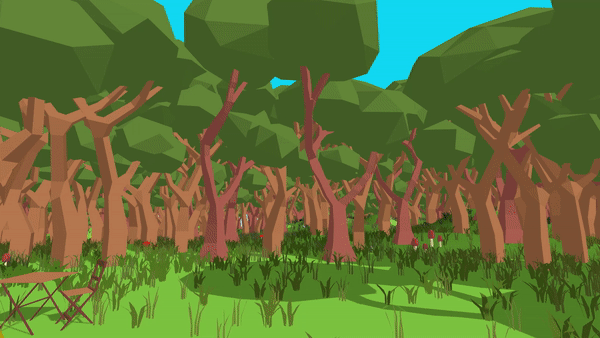 Showcase of basic VR pointer interactions in the final lake side camp environment